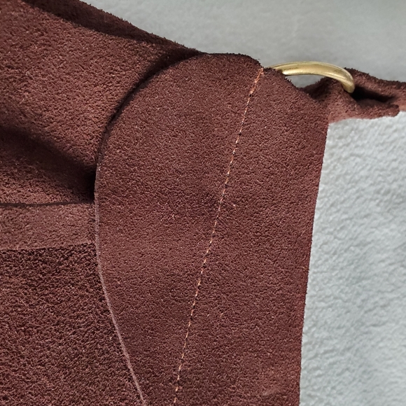 SOLD Burlington Brown Suede Asymmetrical Purse - Picture 2 of 12